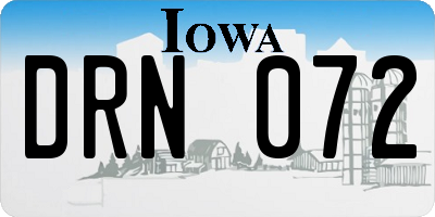 IA license plate DRN072