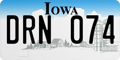 IA license plate DRN074