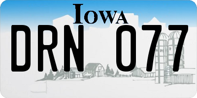 IA license plate DRN077