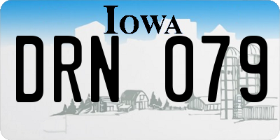 IA license plate DRN079