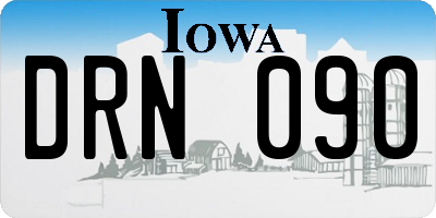 IA license plate DRN090