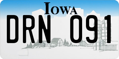 IA license plate DRN091