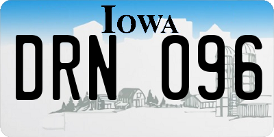 IA license plate DRN096