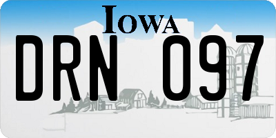 IA license plate DRN097