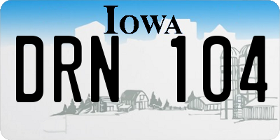 IA license plate DRN104