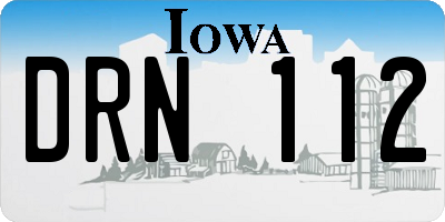 IA license plate DRN112