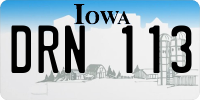 IA license plate DRN113