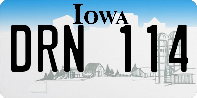 IA license plate DRN114