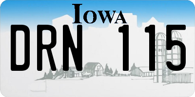 IA license plate DRN115
