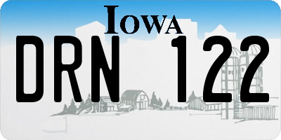 IA license plate DRN122
