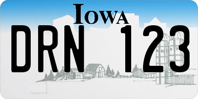 IA license plate DRN123