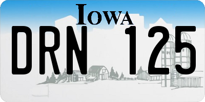 IA license plate DRN125