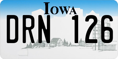 IA license plate DRN126
