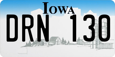 IA license plate DRN130
