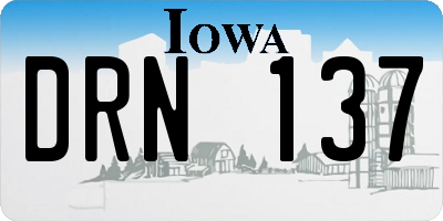IA license plate DRN137
