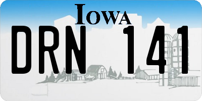 IA license plate DRN141