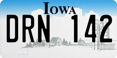 IA license plate DRN142