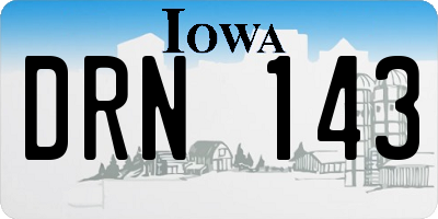 IA license plate DRN143