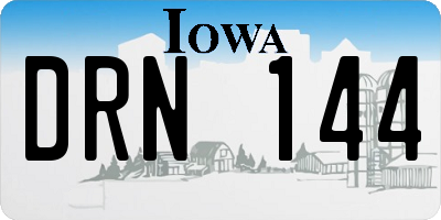 IA license plate DRN144