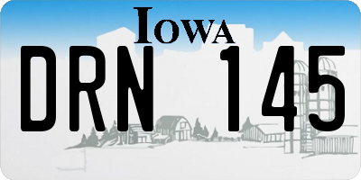 IA license plate DRN145