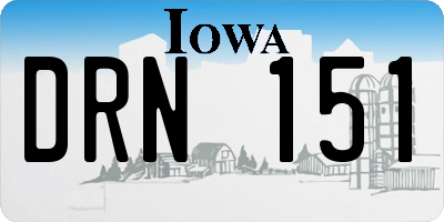 IA license plate DRN151