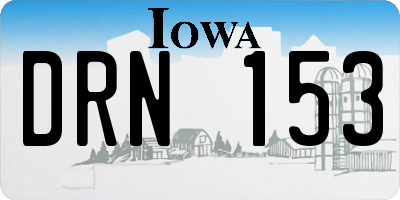 IA license plate DRN153