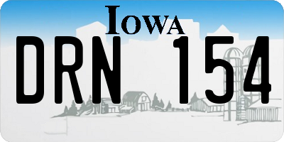 IA license plate DRN154