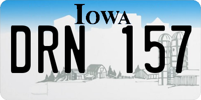 IA license plate DRN157