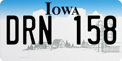 IA license plate DRN158