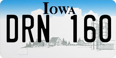 IA license plate DRN160