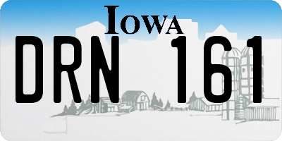 IA license plate DRN161