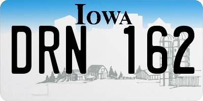 IA license plate DRN162