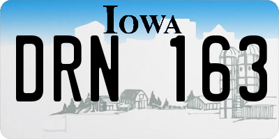 IA license plate DRN163