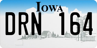 IA license plate DRN164