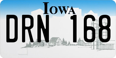 IA license plate DRN168