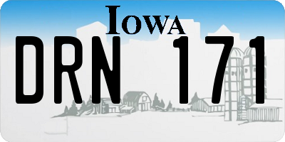 IA license plate DRN171
