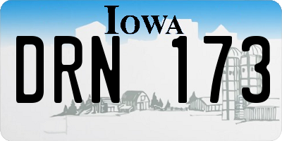 IA license plate DRN173