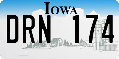 IA license plate DRN174