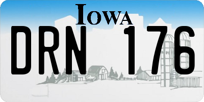 IA license plate DRN176