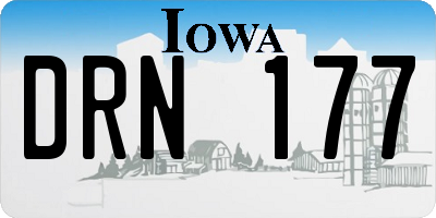 IA license plate DRN177
