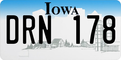 IA license plate DRN178