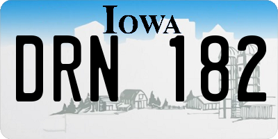 IA license plate DRN182