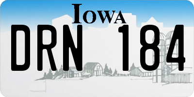 IA license plate DRN184