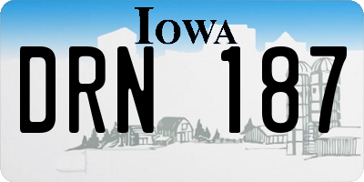 IA license plate DRN187