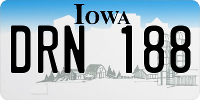 IA license plate DRN188