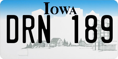 IA license plate DRN189