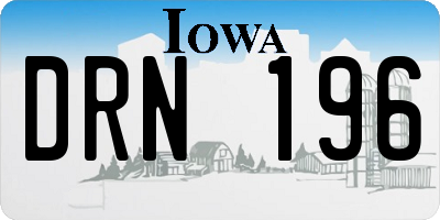IA license plate DRN196