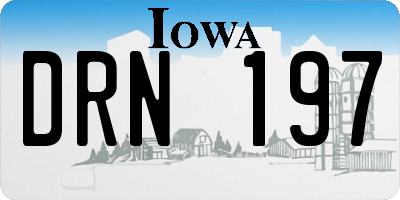 IA license plate DRN197