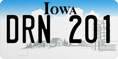 IA license plate DRN201