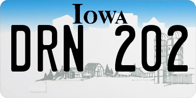 IA license plate DRN202